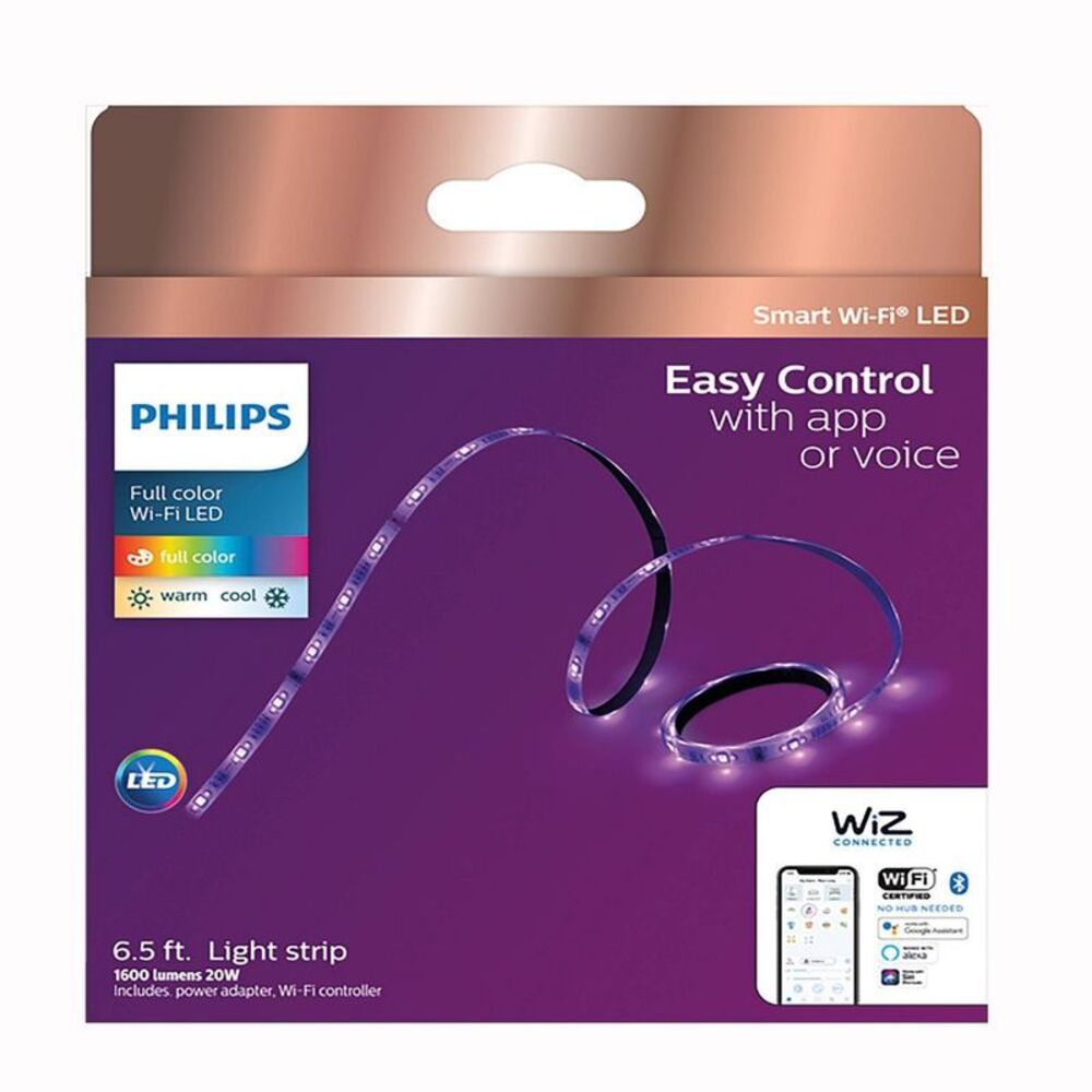 Philips -  6ft Smart LED Wi-Fi + Bluetooth Light Stri Purple